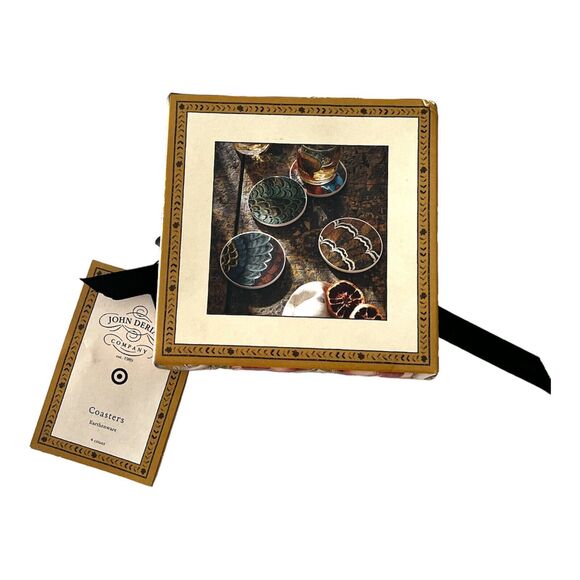 John Derian for Target - 4pc Earthenware Fall Turkey Coaster Set - Picture 9 of 9